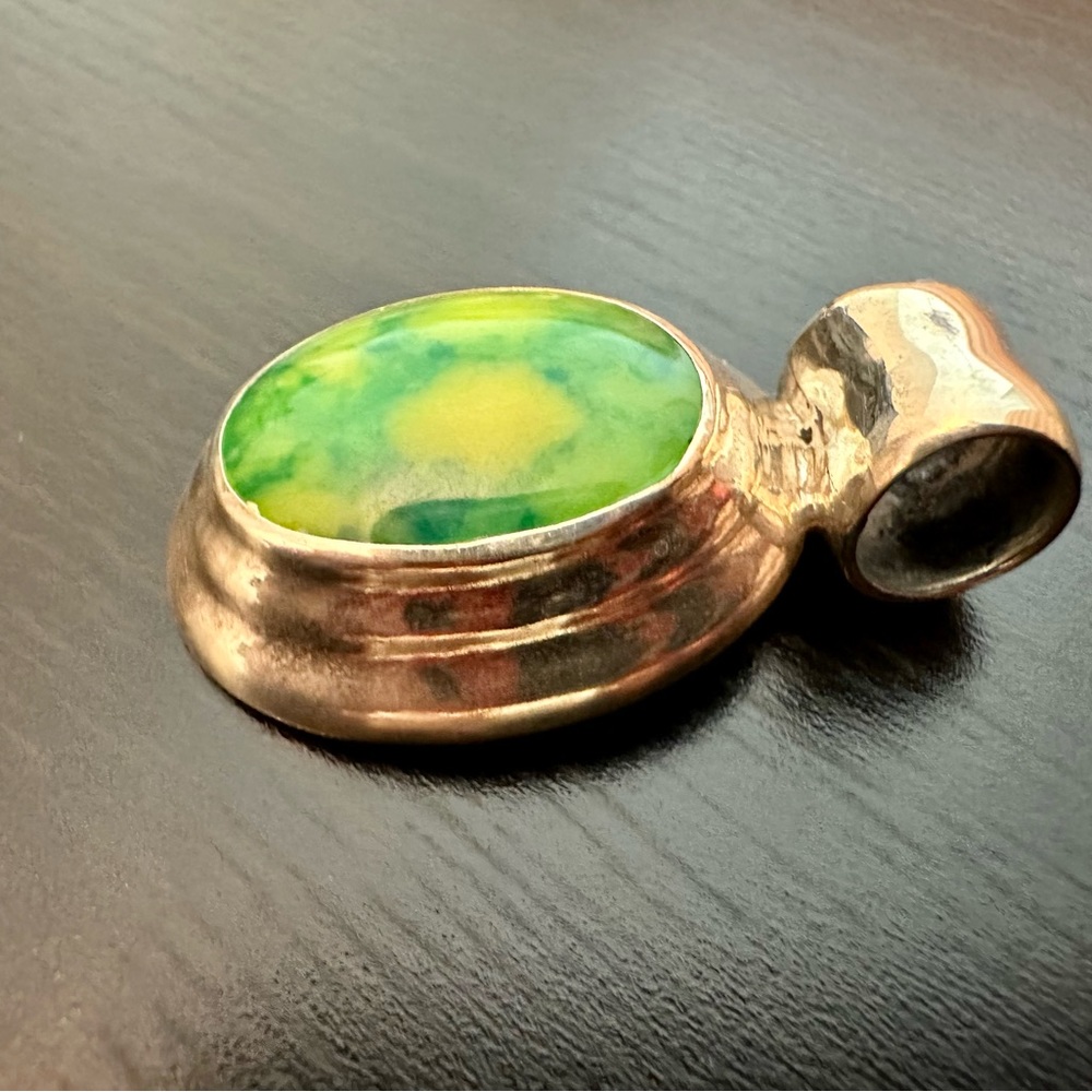 925 Sterling Pendant with Green Stone